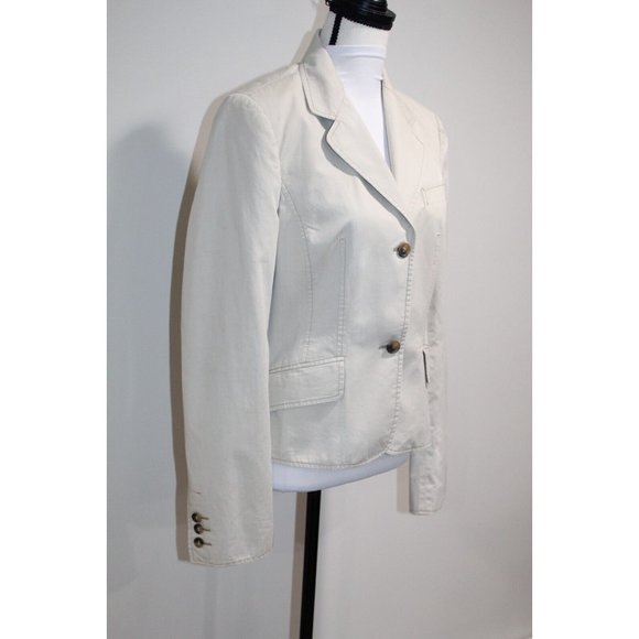 Dolce & Gabbana Womens Cotton Two Button Long Sleeve Blazer Jacket Tan Size 42 - Picture 5 of 12